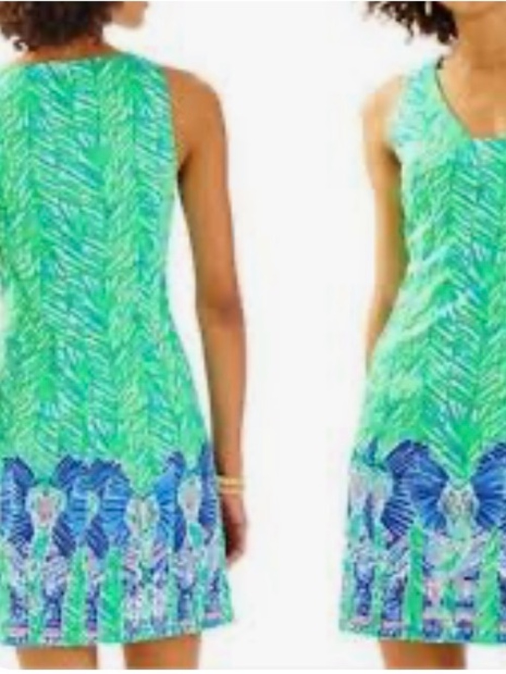 Lilly Pulitzer Green & Teal Tropical Print Dress